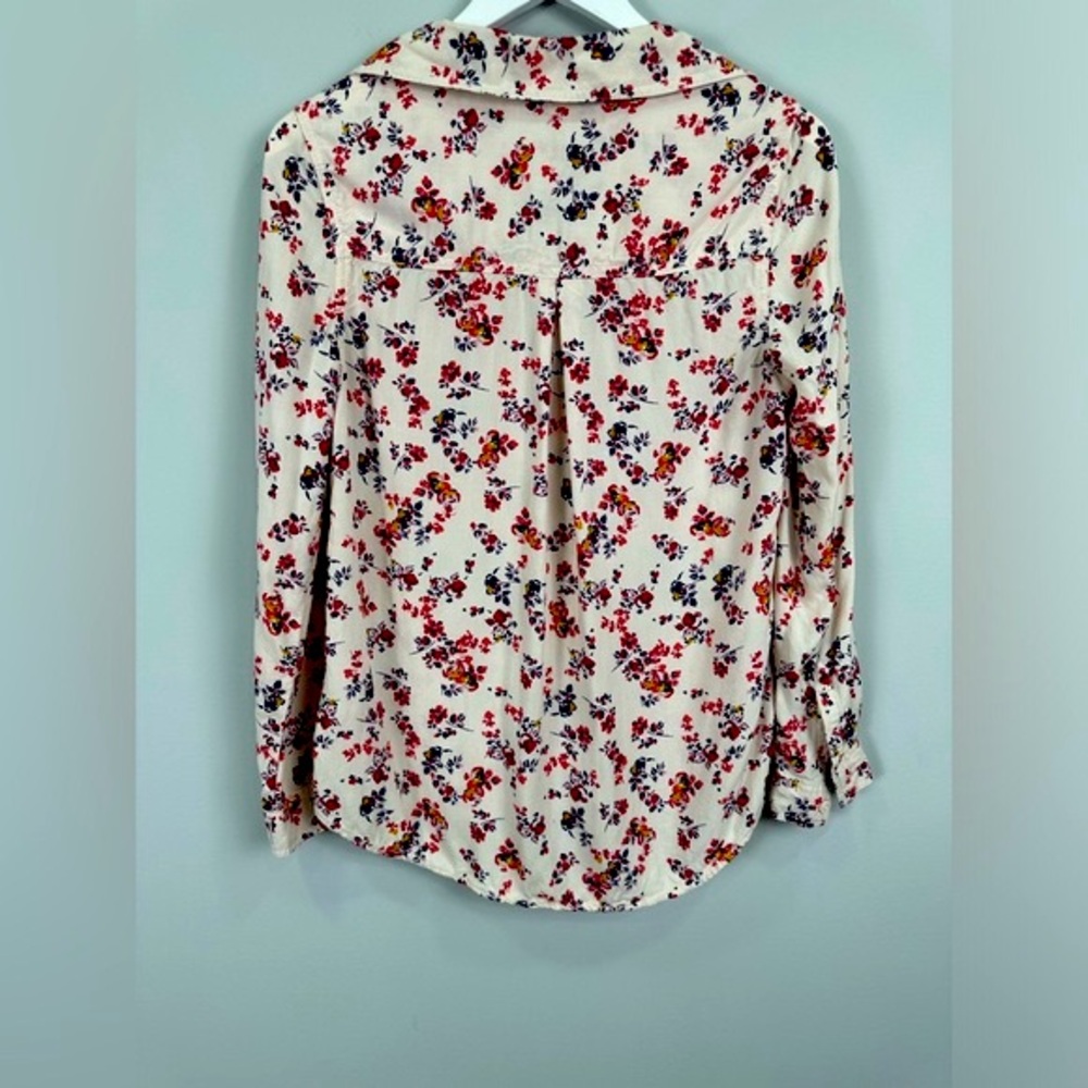 Beach Lunch Lounge Floral Button Down Top Blouse Size XS - Picture 6 of 9